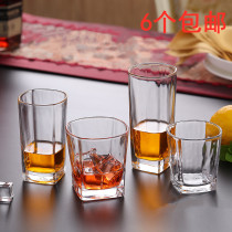 Tempered thickened glass Transparent water cup Whiskey cup Bar beer cup Creative tea cup KTV square cup