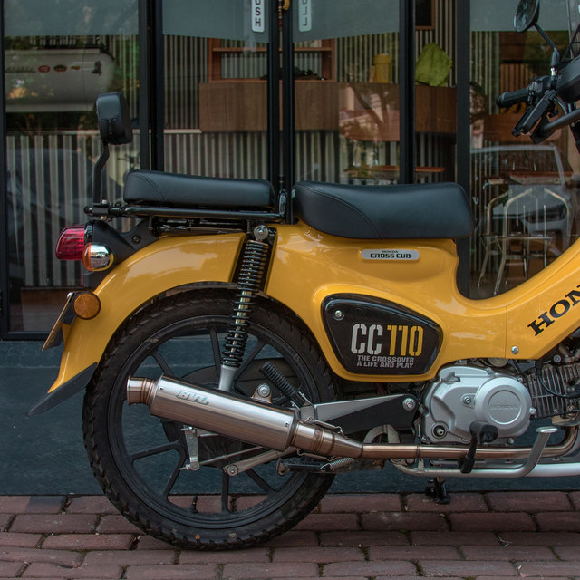 ເຫມາະສໍາລັບ Honda Cub CC110 ສະແຕນເລດທີ່ມີການປ່ຽນແປງ, ສະແຕນເລດເຕັມ, ສຽງຕ່ໍາແລະເລິກ, ສະຫາຍ BVL ດັດແກ້
