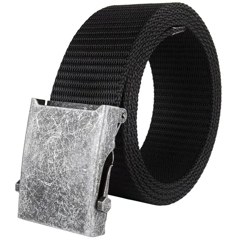 Dây đai vải chiến thuật nylon ở cả hai bên có sẵn nam sinh viên nam đơn giản giản dị đai khóa trơn - Thắt lưng nịt bụng giảm mỡ