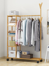 Clothes rack space-saving floor-standing household storage rack clothes hanger floor-standing simple coat rack living room bedroom clothes hanger