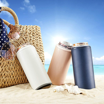 Beer bottle cold cup set Coke can stainless steel creative double-layer student water Cup for men and women junior high school students thermos cup