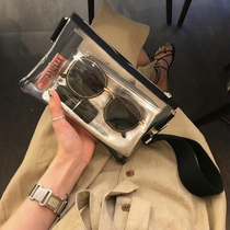 Korean hand bag female ins transparent mother bag pvc portable small makeup mobile phone personality crossbody small jelly bag