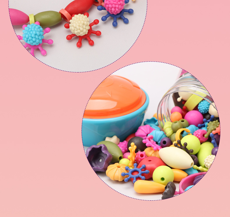 Pop hạt cườm đồ chơi trẻ em làm bằng tay DIY câu đố chính tả chèn cô gái đeo hạt vòng tay trang sức quà tặng - Handmade / Creative DIY đồ chơi trẻ con