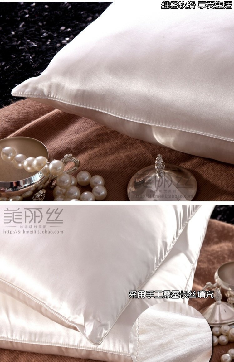 Vải lụa cao cấp Gối lụa Silk Gối Gối Silk Silk + 100% Silk Filling - Gối gối trúc điều hòa