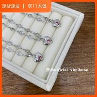 Simi Women's European и American ins ind wind red book ouyang nana то же самое BM розовое сверлие любовь в струнах сердечная цепь колье