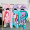 Boys thickened large children's bath towel cloak Male and female children's hooded bathrobe cloak can wear warm bath towel bathrobe