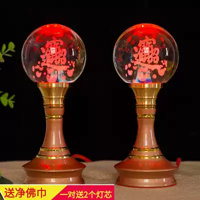 Crystal lotus lanterns, Buddha lights, colorful lights, lotus lights, Buddha lights, plug-in LED Buddha headlights home