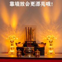 Buddha lamp 7 color long Ming light lotus lamp LED crystal lotus lamp Guanyin Jiaolanyi Buddha lamp plug-in electric home for the table