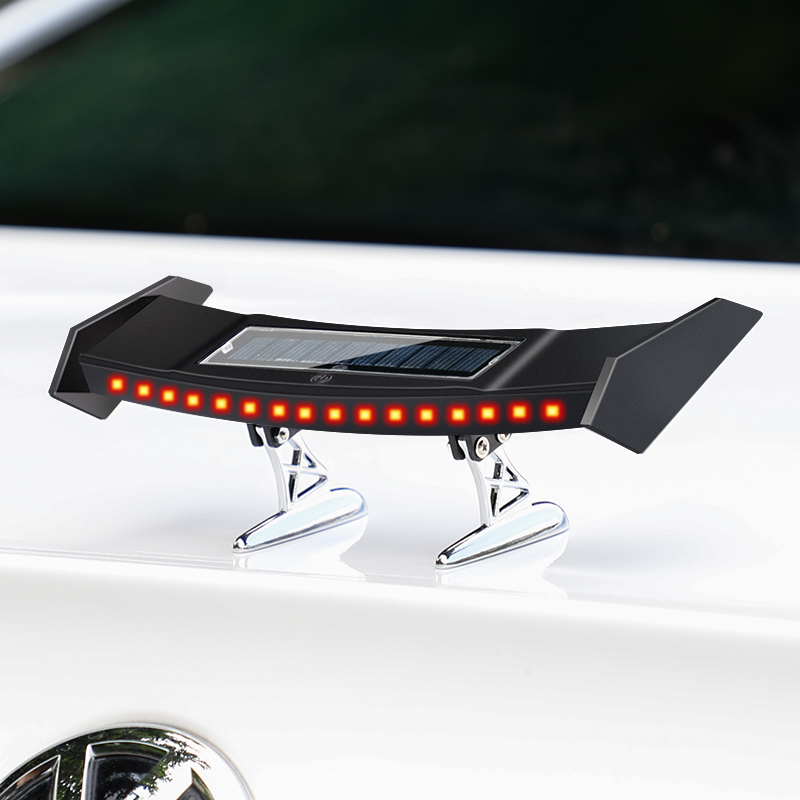 Car Tail Retrofit Universal Free Stiletto Mini Small Tail with lamp Solar anti-rear-end cautionary explosion flashing lights