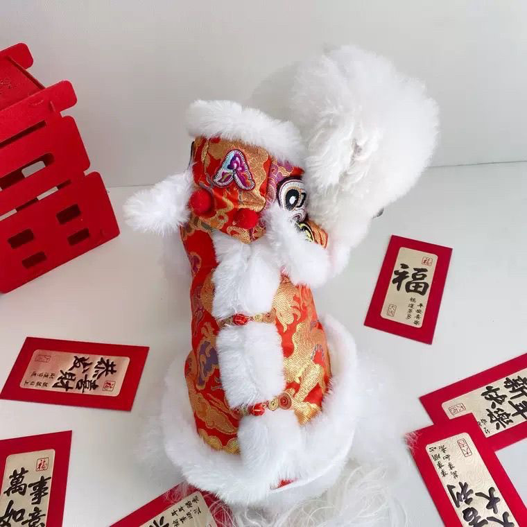 🐾 宠物拜年新潮!猫咪狗狗唐装虎头醒狮服,让萌宠穿上虎虎生威的装扮!🎅-狗宠物服装-淘宝好物网