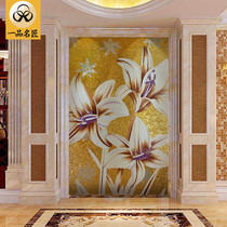 Lily porch mosaic mosaic background wall European decorative painting mosaic painting jigsaw puzzle cut painting Golden aisle