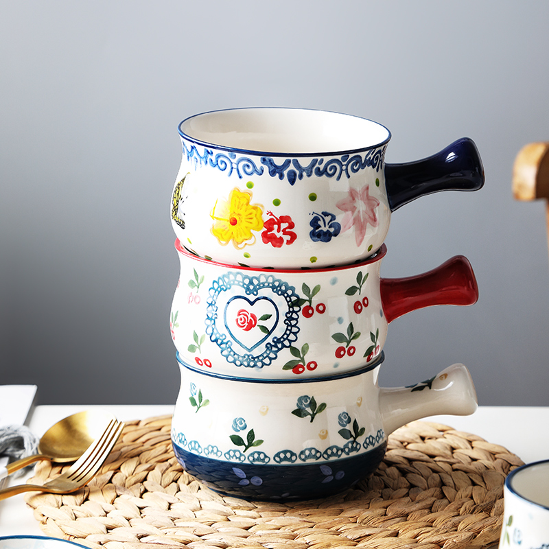 Nordic one food combination of household sweethearts bowl bowl dish suits for ceramic bowl with handles bowl bowl for breakfast