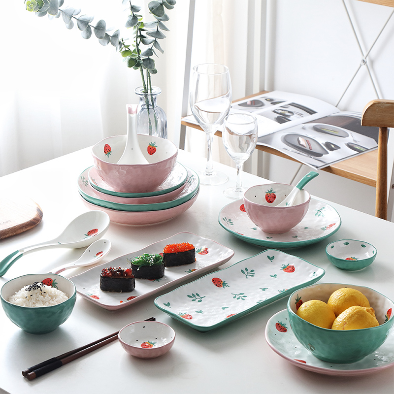 Lovely tableware ceramic bowl individual creative home eat rice bowl bowl bowl dish suits for the Nordic small pure and fresh and bowl