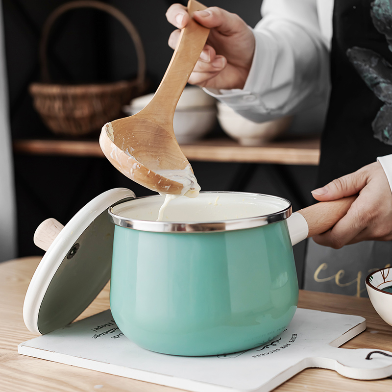 Northern wind enamel enamel small milk pan to cook instant noodles, ears small pot small household noodles soup, stew