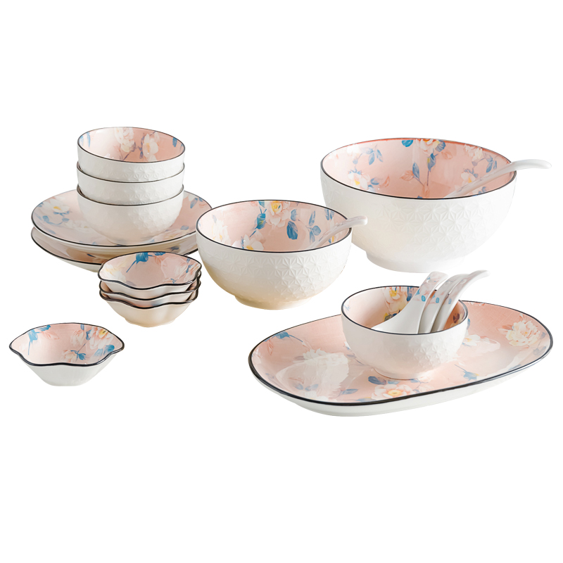 Small ceramic bowl individual creative and fresh dishes combination contracted plate household Small bowl simple dishes for dinner