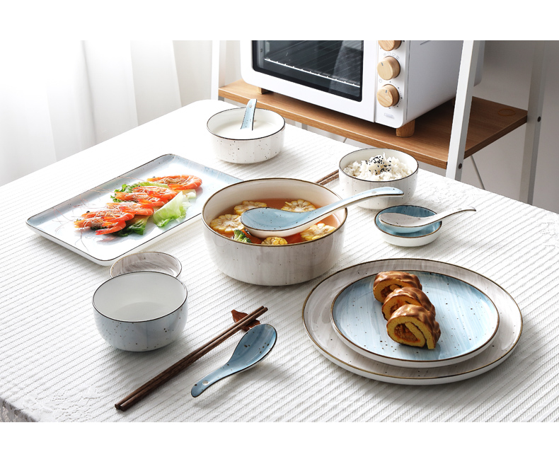 Nordic individual creative ceramic bowl bowl combination dishes soup bowl character large rainbow such as bowl bowl dish