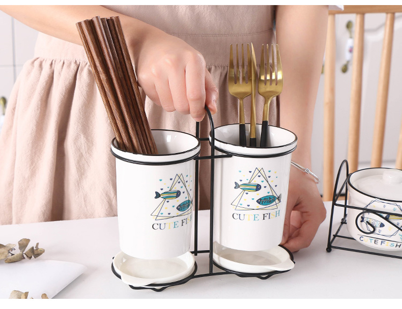 Wearing ceramic receive chopsticks drop box household multi - functional kitchen spoons chopsticks basket receive chopsticks chopsticks box son tube