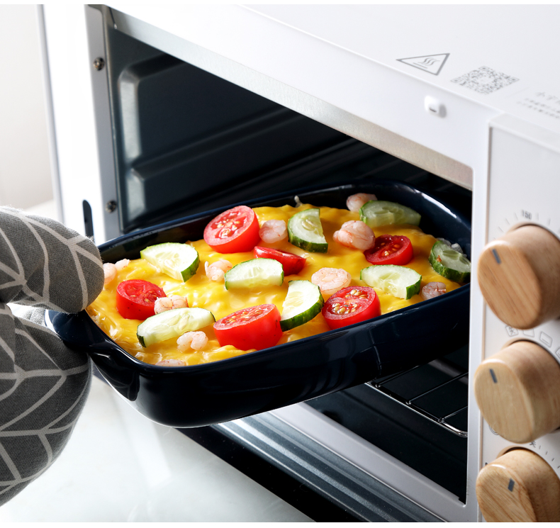 Pan ceramic creative home plate cheese baked bowl bowl oven microwave baking Pan rectangular plates