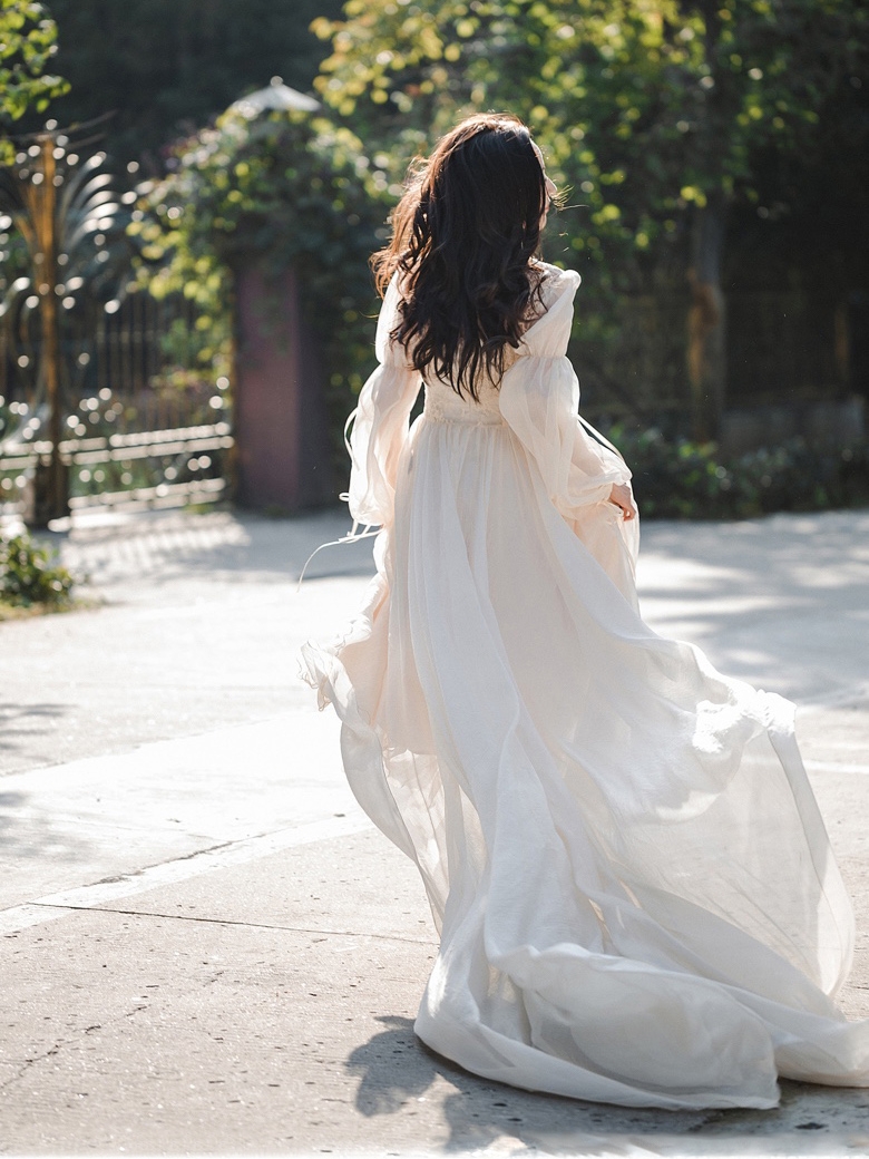 Summer advanced long lace bathrobe for bride, high-quality style, french style Summer advanced long lace bathrobe for bride, high-quality style, french style