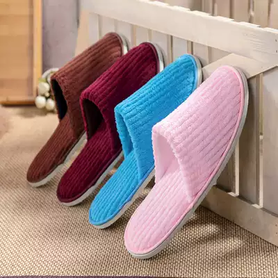 100 pairs of autumn and winter five-star hotel disposable slippers hospitality slippers indoor non-slip custom slippers