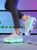 Four-wheeled heelys for boys and children two-wheeled student skates roller shoes girls sports shoes with wheels