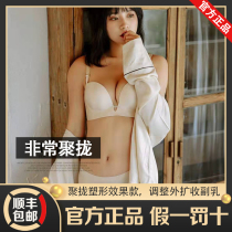 Micisty palm style gathered underwear Small chest flat chest anti-external expansion sagging adjustment bra set
