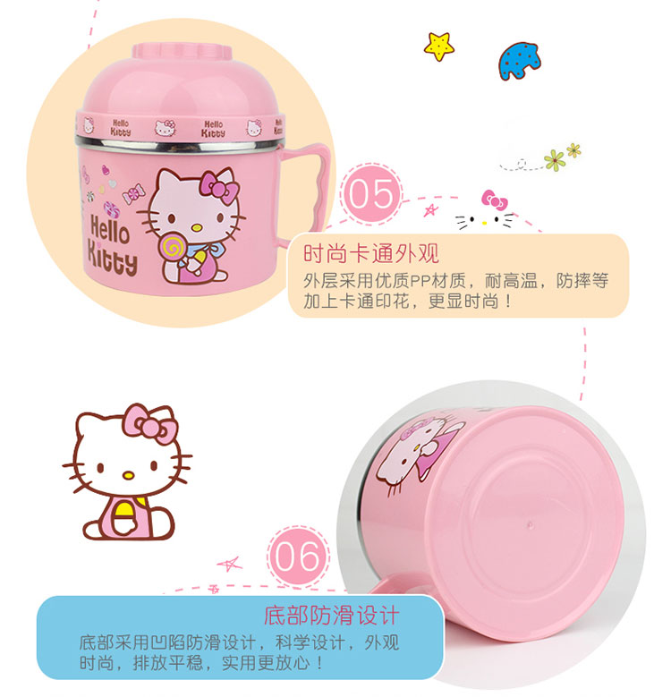 Phim hoạt hình Bộ đồ ăn trẻ em đũa bằng thép không gỉ kết hợp thìa đặt học sinh ăn nhanh hộp cơm trưa dao kéo hộp quà bốn món - Hộp cơm điện sưởi ấm bộ hộp cơm giữ nhiệt