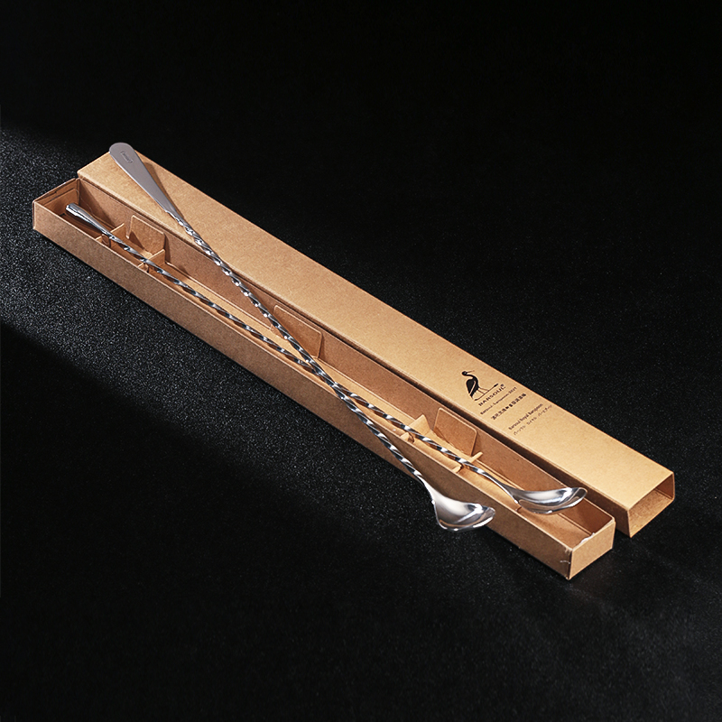 BARSOUL ロイヤルグレード 4回研磨 304 細目 33cm バーテンダー右手用 かき混ぜ棒 バースプーン