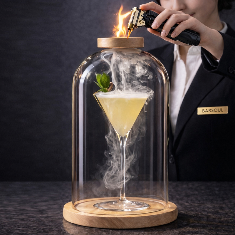 Barsoul Bartender's Solid Wood Smoked Cocktail Flavor Enhancer for Whiskey and Spirits Round Ice Ball Flavor Enhancer Wood Cover Barsoul Bartender's Solid Wood Smoked Cocktail Flavor Enhancer for Whiskey and Spirits Round Ice Ball Flavor Enhancer Wood Cover