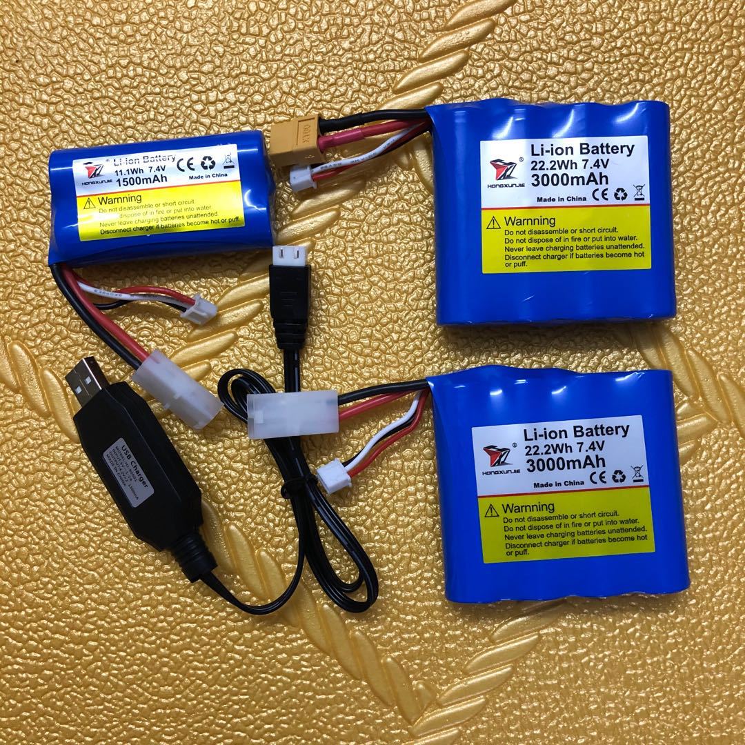 大容量7.4 V 3000mAh圆柱型18650锂电池组HJ806-809通用电池组