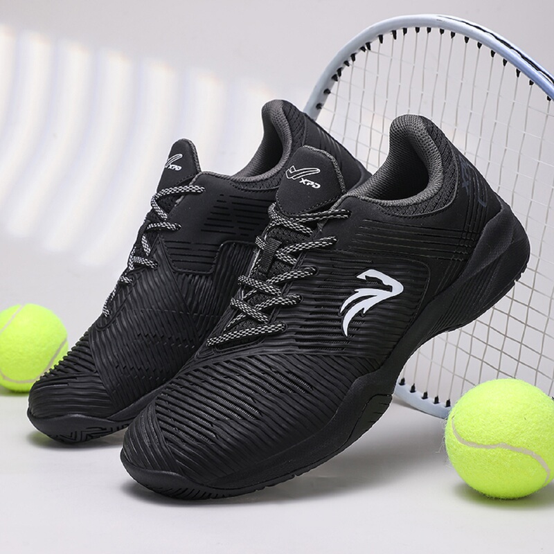 All-Black Tennis Shoes, Mesh Sports Shoes, Hard Court Professional Training Tennis Shoes for Men and Women, Young Students, Dark Blue
