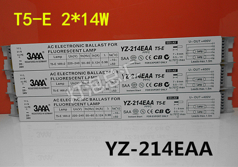 3AAA electronic ballast T5 14W one drag two YZ-214EAA14WT5 high performance electronic ballast