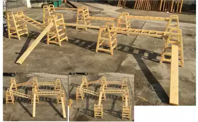 Outdoor wooden expansion physical training climbing kindergarten large wooden children expansion climbing frame bridge combination