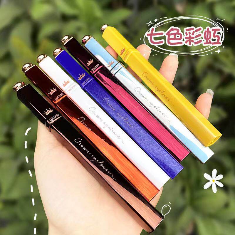 2 colorful eyelink pens multicolor red grey eyelachline liquid pen beginner wine red hard head