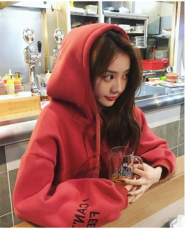 Phụ nữ mang thai áo len thu đông 2018 phiên bản Hàn Quốc mới của áo khoác rộng size rộng mùa đông cộng với áo nhung trùm đầu dày những mẫu váy bầu đẹp