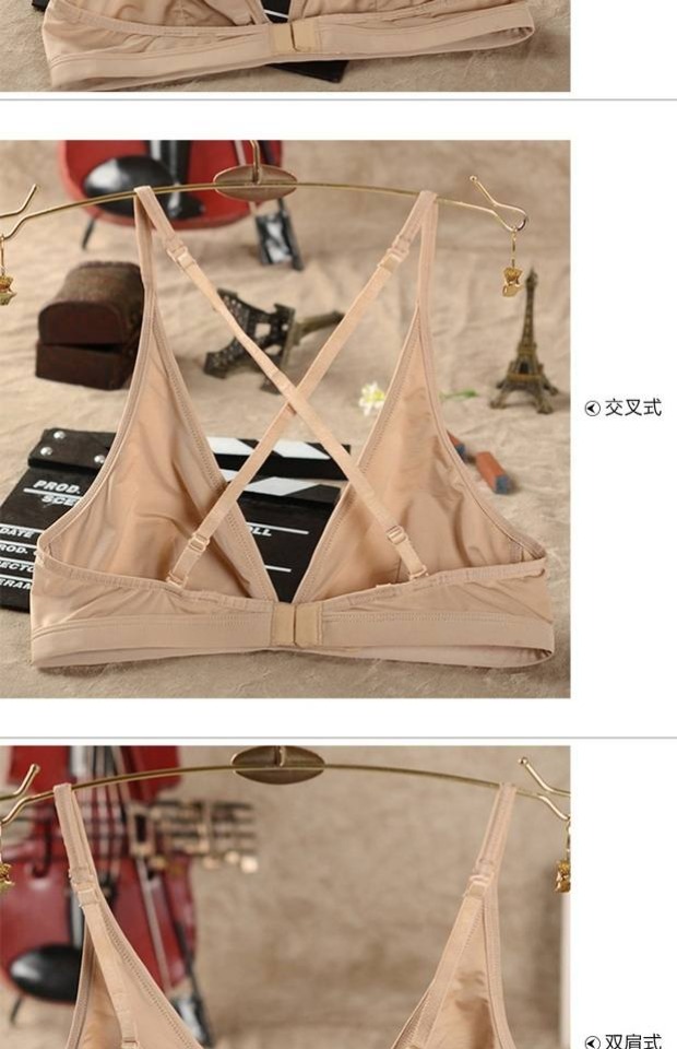 Mùa hè không có vòng thép không có miếng xốp mỏng áo ngực không có dấu vết làm đẹp trở lại treo cổ áo ngực nữ đồ lót siêu mỏng gợi cảm - Strapless Bras nội y cao cấp 2021