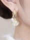 猫眼石银杏叶耳扣时尚气质百搭耳环2025年新款潮独特小众耳饰耳钉