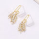 Korean temperament light luxury zircon leaf earrings niche design leaf earrings earrings high-end earrings silver needles