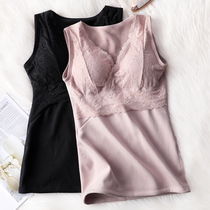 (2 pieces of clothing) Warm Lingerie Woman Gvet Thickened Waistcoat Plus Suede Vest Woman Warm Vest Autumn winter hit undershirt