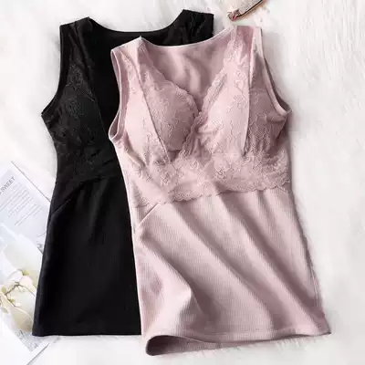 (2 pieces) hot clothing women plus velvet thick vest plus velvet vest women warm vest autumn and winter base shirt