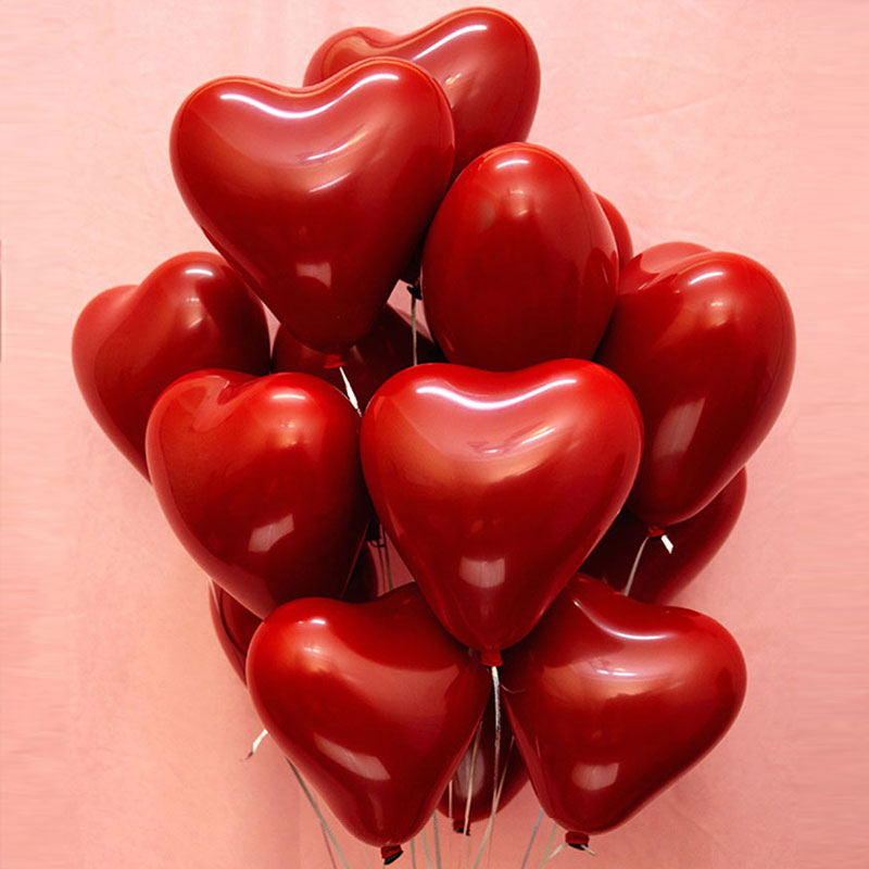 Ruby Red Balloon Heart Shape Red Balloon Creative Layout Pomegranate Red Balloon Heart Shape Dark Red Heart Balloon