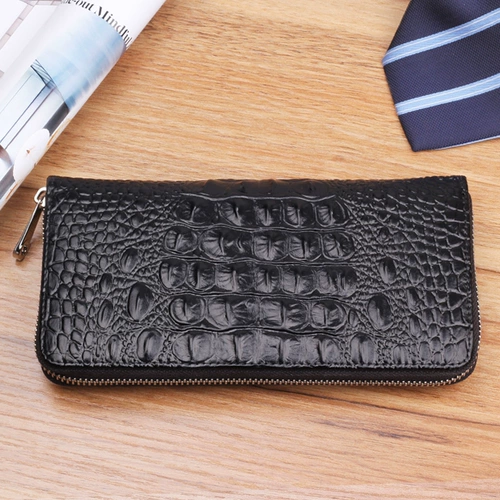 Мужской длинный бумажник с молнией, кожаная сумка с петлей на руку, кошелек, мобильный телефон, маленькая сумка клатч, крокодиловый принт