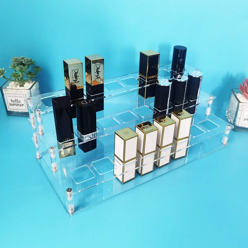 Cosmetic Containing Layer Shelf Outlet Red Rack Transparent Acrylic Display Rack Bedroom Lip Balm Lip Glazed Small Shelf Display Shelf