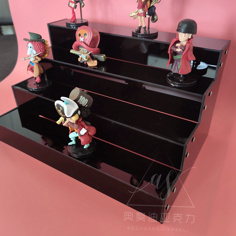 Model Display Stand Acrylic Blind Box Model Display Stand Ladder Black Bubble Matt Model Base Customization