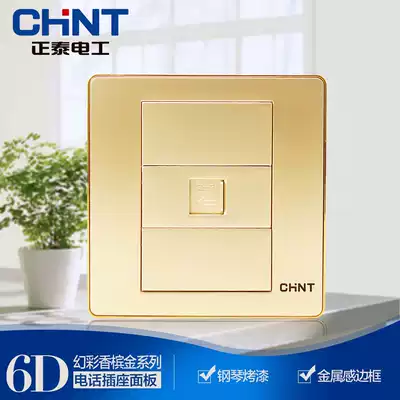Chint Switch Socket 86 Type NEW6D Champagne Gold Series NEW6-D203 X Four-Cell Phone Socket Panel