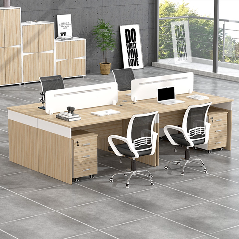 Guangdong single-person staff desk with four bits of computer finance desk office teacher screens brief modern