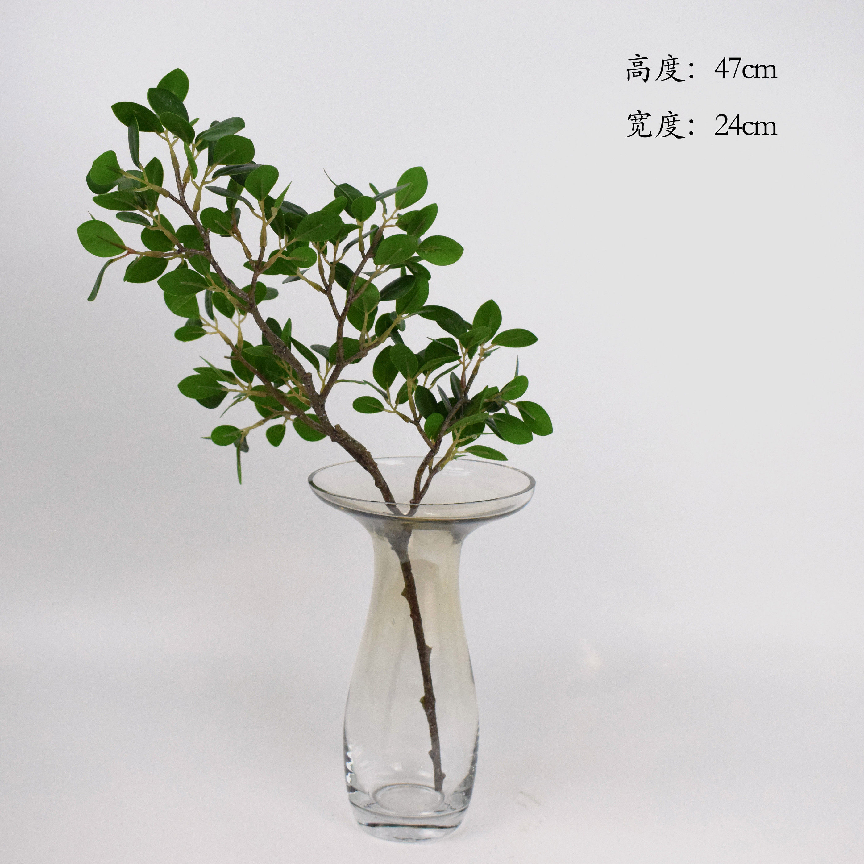 Best-selling glass simulation green plant club creative original design simple modern decoration living room flower arrangement light vase luxury