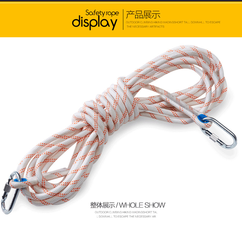 12MM steel core fire safety rope Flame retardant escape rope outdoor climbing slow descent speed drop life-saving emergency rope