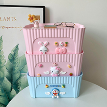 Cartoon cute container box toy snack cosmetics multi-layer girls collection box household finished storage frame