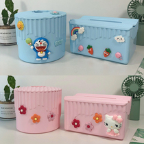 Creative cute KT Cat Girl Heart in Cartoon Desktop Tissue Box Car Catering Room Tea Several HousePumps Box